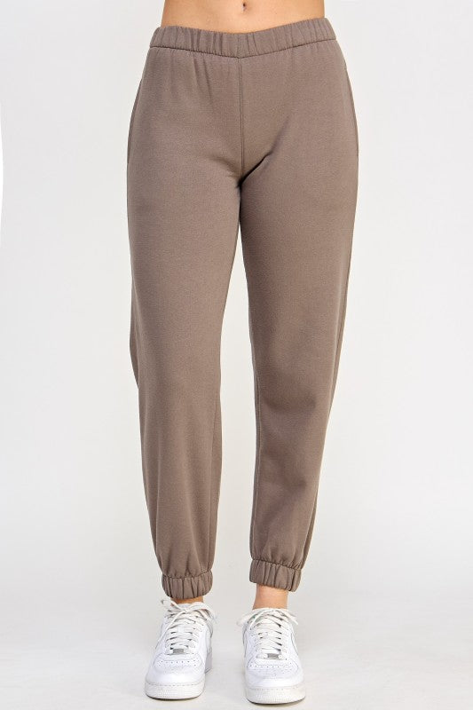 FLEECE JOGGER WITH ELASTIC WAIST BAND AND SIDE POCKETS