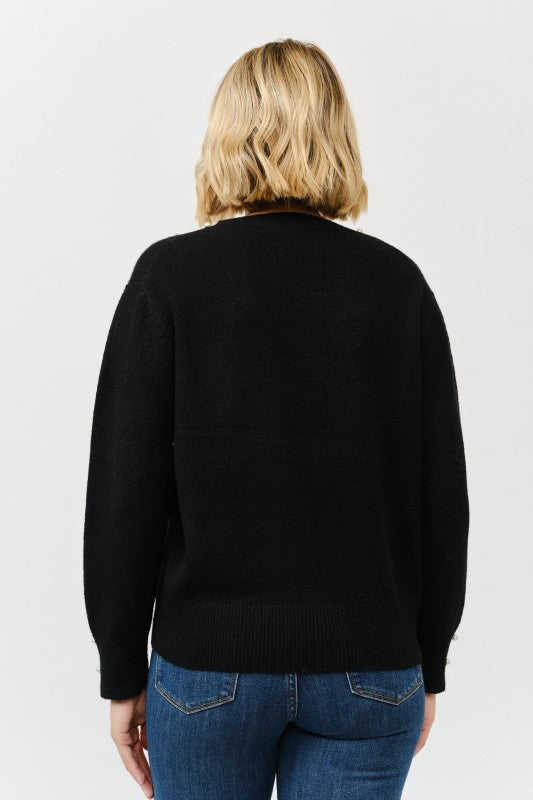 CREW NECK PEARL SWEATER