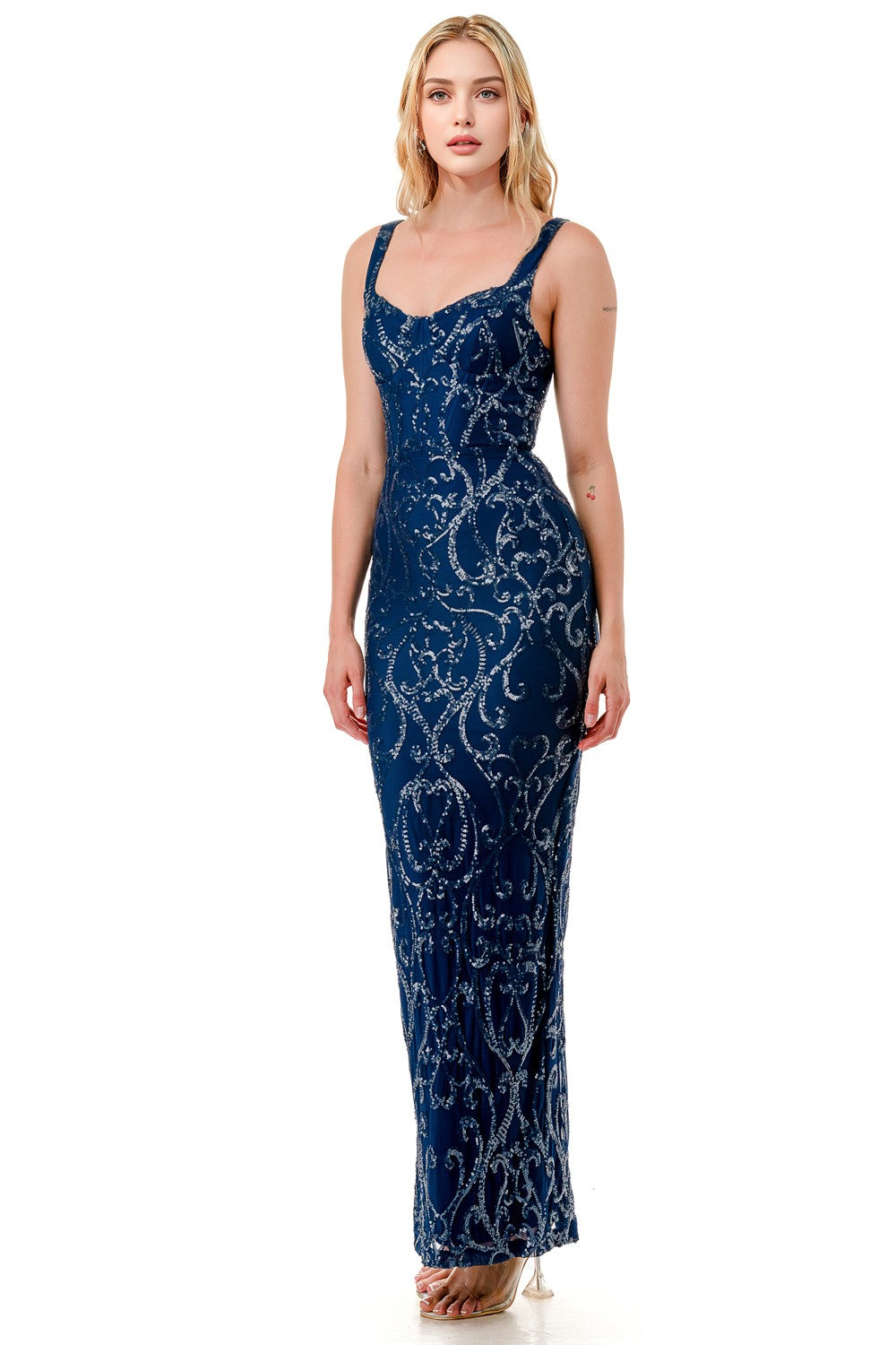 SEQUIN CORSET MAXI DRESS