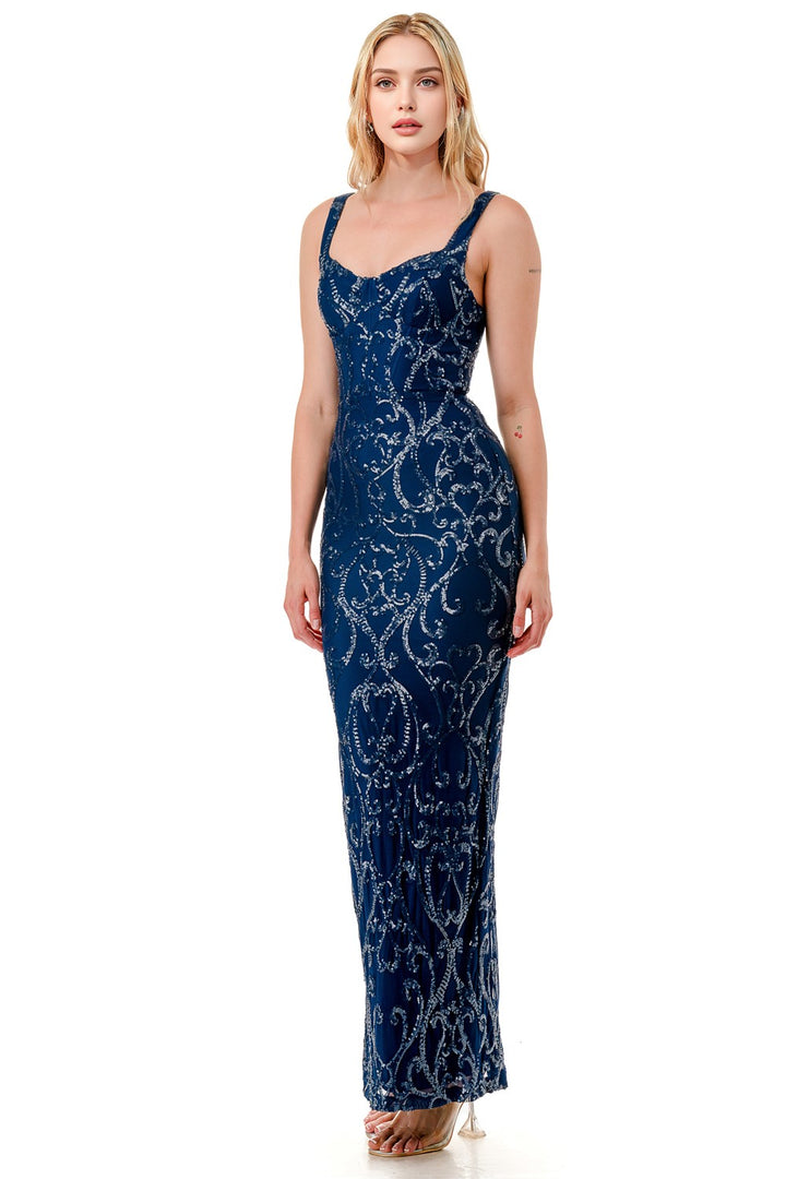 SEQUIN CORSET MAXI DRESS