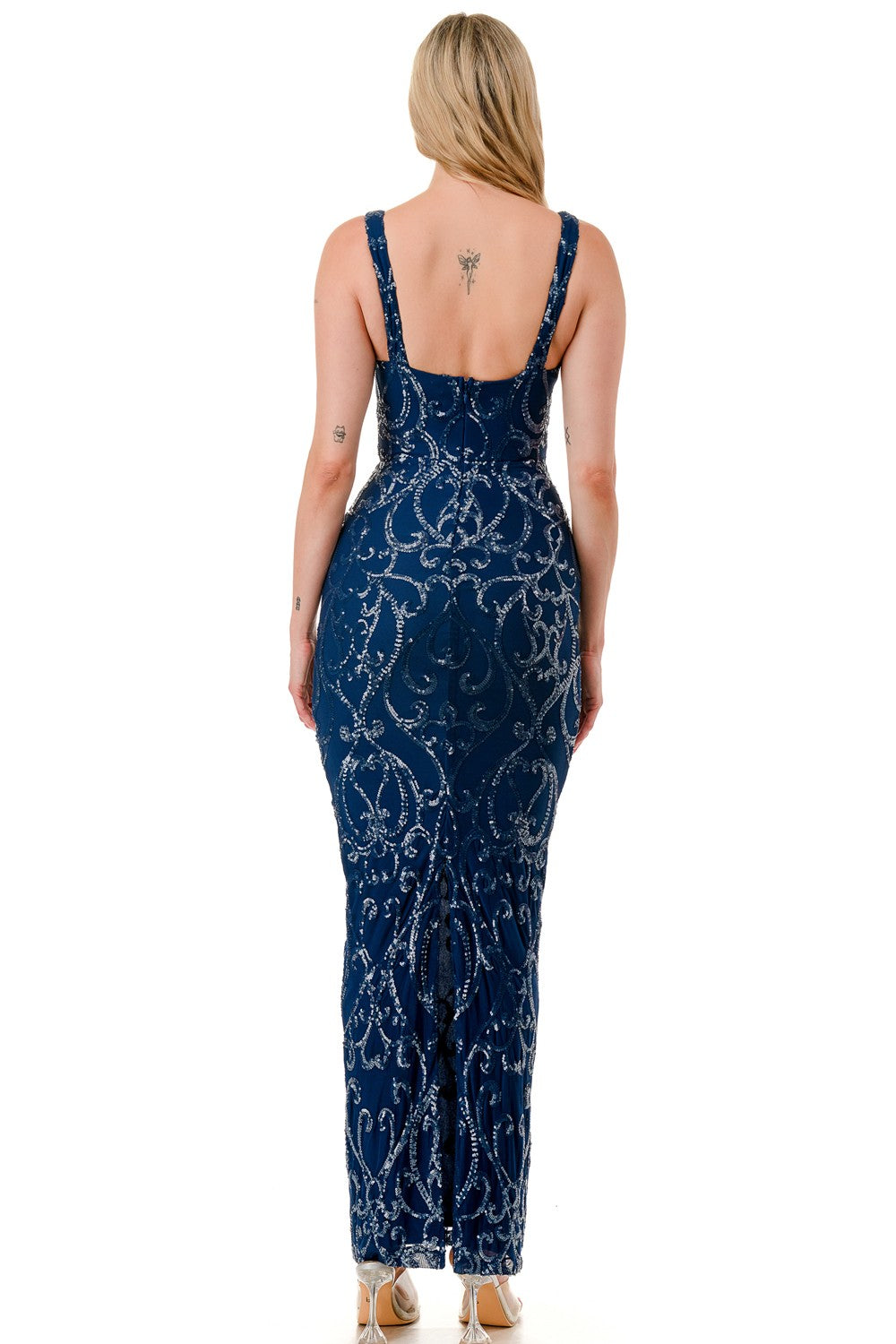 SEQUIN CORSET MAXI DRESS