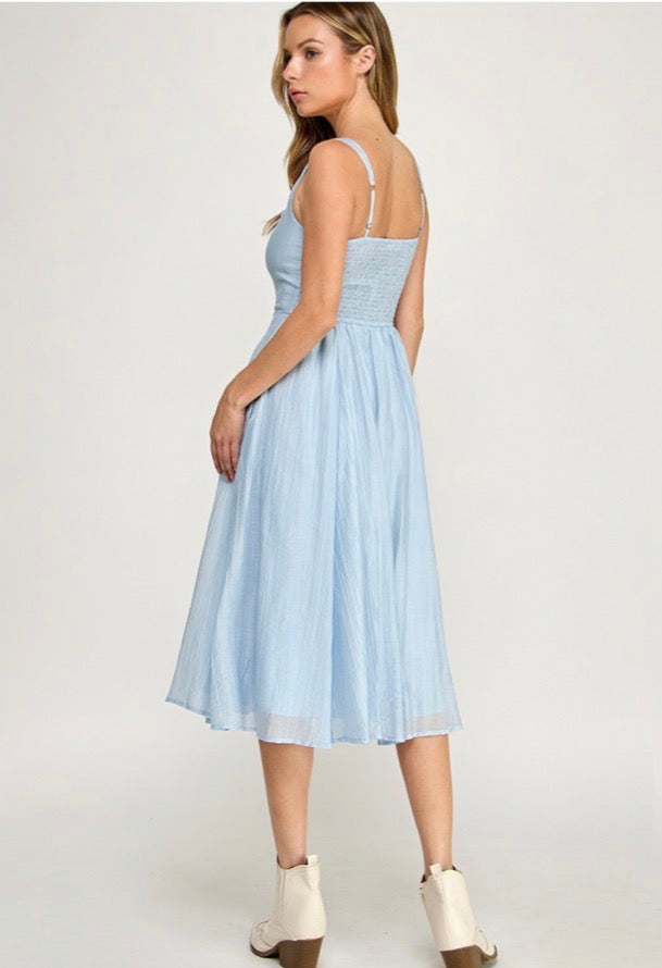 SQUARE NECK MIDI WITH POCKETS