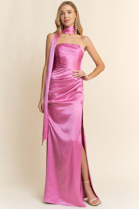 KENDALL SATIN STRAPLESS GOWN