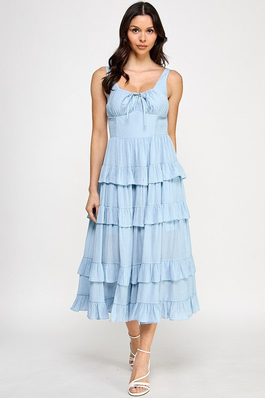 TIER DETAIL MAXI DRESS