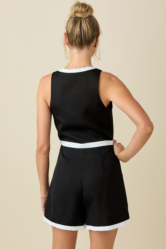 BLACK AND WHITE CLASSIC TIMELESS TWO PIECE SET