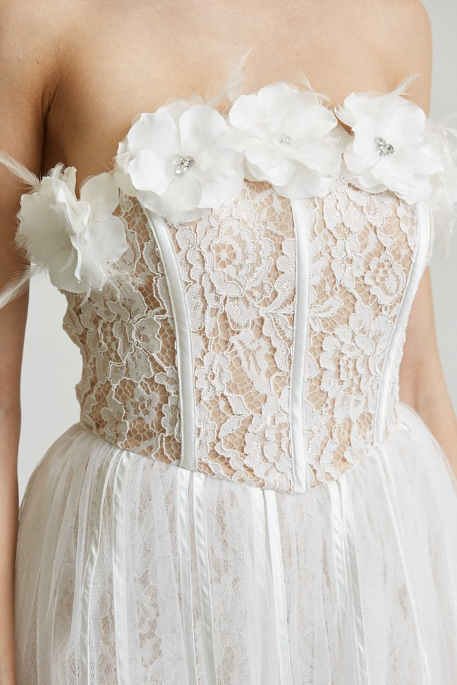 FLORAL STATEMENT LACE ROMPER MAXI
