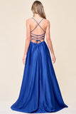 Cowl neck maxi dress with slit