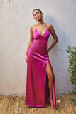 Cowl neck maxi dress with slit